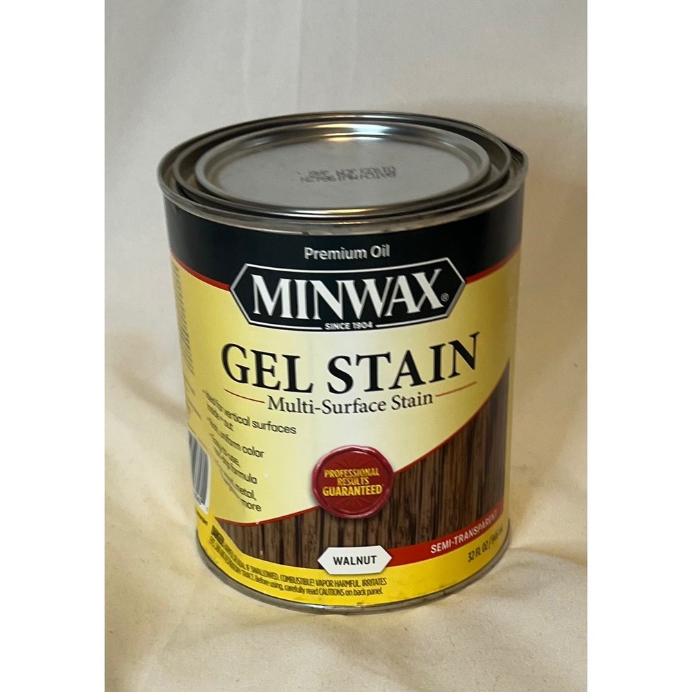 Minwax Premium Oil Gel Stain Multi-Surface Semi-Transparent Walnut 1 Quart 32 oz